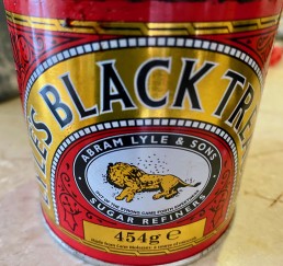 the iconic Lyle's black treacle tin