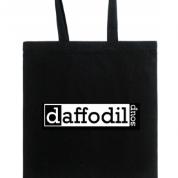 Organic recycled cotton tote bag with Daffodil Soup logo