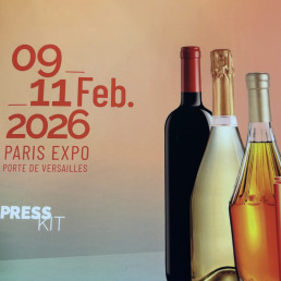 A poster showing wine bottles and the dates 9 to 11 February 2026